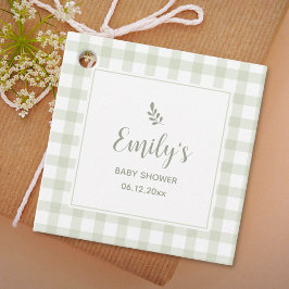 Green Gingham Baby shower Bedankt voor je komst Bedankjes Labels