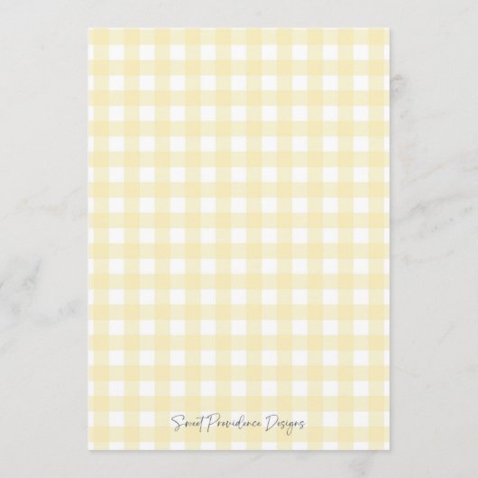 Green Gingham Baby shower Bingo Kaarten (Achterkant)