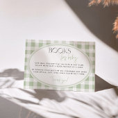 Green Gingham Baby Shower Enclosure Card Informatiekaartje