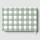 Green Gingham Baby Shower Guest Book Gastenboek (Achterkant)