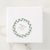 Green Gingham Baby shower voorkeursmerk Bedankjes Labels (In situ)