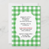 Green Gingham - bbq partij uitnodigingen - CUSTOM (Voorkant)