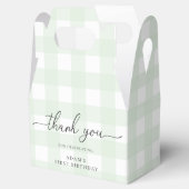 Green Gingham Birthday Dank je wel voor de doos Bedankdoosjes (Geopend)