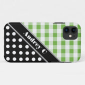 Green Gingham Black Polka Dot iPhone 5 Hoesje (Achterkant (horizontaal))