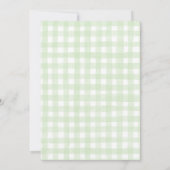Green Gingham Blue Bows  Baby shower Kaart (Achterkant)