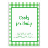 Green Gingham Boeken voor Baby Kaart (Achterkant)