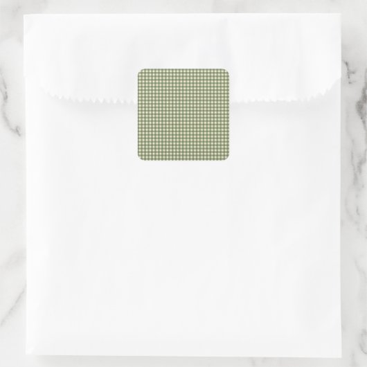 Green Gingham - Boerderij Charm Pattern Vierkante Sticker (Tas)