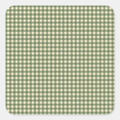 Green Gingham - Boerderij Charm Pattern Vierkante Sticker (Voorkant)