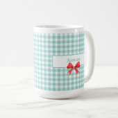 Green Gingham Bow Mok (Voorkant rechts)