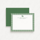 Green Gingham Boy Gepersonaliseerde Nursery Note K Aankondiging