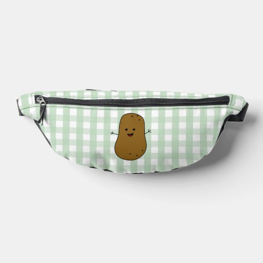 Green Gingham Brown Potato Heuptasje (Liggend)
