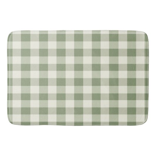 Green Gingham Buffalo Check Plaid Badmat (Voorkant)
