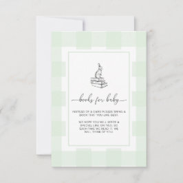 Green Gingham Bunny Books Request Insert Kaart