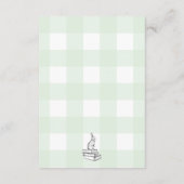 Green Gingham Bunny Books Request Insert Kaart (Achterkant)