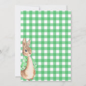Green Gingham Bunny Rabbit Baby shower Kaart (Achterkant)