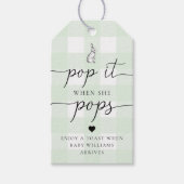 Green Gingham Bunny Rabbit Pop het als ze Pop Cadeaulabel (Voorkant)