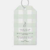 Green Gingham Bunny Rabbit Pop het als ze Pop Cadeaulabel (Achterkant)