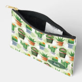 Green Gingham Cactus Pattern Etui (Open)