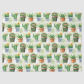 Green Gingham Cactus Pattern Tissuepapier (Voorkant)