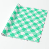 Green Gingham Cadeaupapier (Uitgerold)