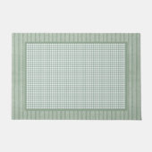 Green Gingham Check en Stripes Keuken Deurmat (Voorkant)