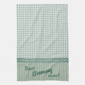 Green Gingham Check en Stripes Keukenhanddoeken (Verticaal)