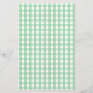 Green Gingham Check Patroon Briefpapier