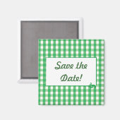 Green Gingham Check Patroon Magneet (Voorkant / Achterkant)