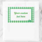 Green Gingham Check Patroon Rechthoekige Sticker (Tas)