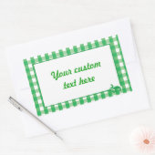 Green Gingham Check Patroon Rechthoekige Sticker (Envelop)