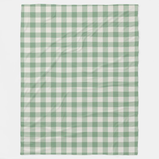 Green Gingham Check Pattern Fleece Blanket (Voorkant)