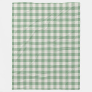 Green Gingham Check Pattern Fleece Blanket Deken