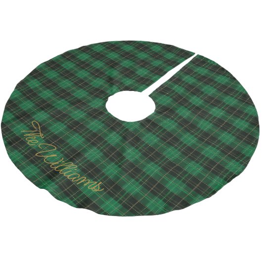 Green Gingham Check Plaid Christmas Kerstboom Rok (Gekanteld)