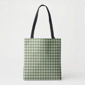 Green Gingham Check Tote Bag (Voorkant)