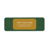 Green Gingham Christmas Mood Etiket (Voorkant)