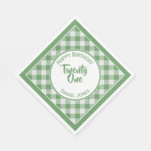 Green Gingham controleert patroon verjaardagsfeest Servet (Hoek)