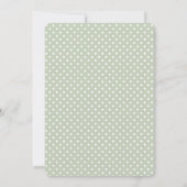 Green Gingham Coquette Bow Baptism Kaart (Achterkant)