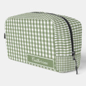 Green Gingham Cute Plaid Cosmetic Pretty Toilettasje (Rechterhoek)