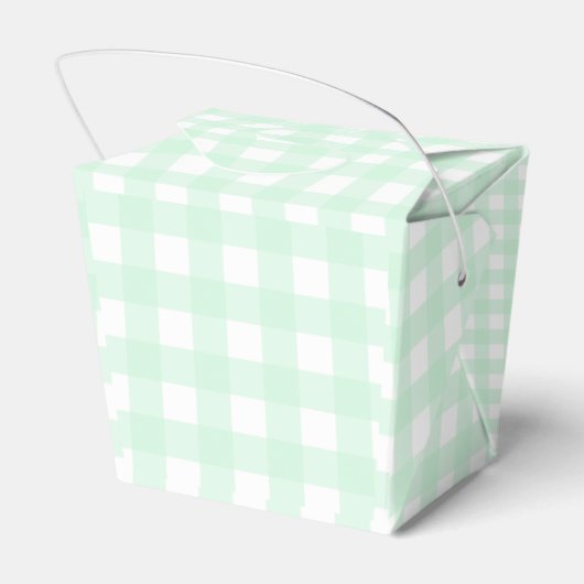 Green Gingham Dank u picknick Baby shower Bedankdoosjes (Achterkant)