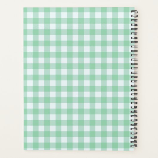 Green Gingham Digitale Planner met aangepaste naam (Achterkant)