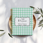 Green Gingham Digitale Planner met aangepaste naam