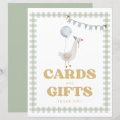 Green Gingham Een Gekke Goose Kaarten en Geschenke (Voorkant / Achterkant)