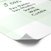 Green Gingham eerste verjaardag mijlpaal tijdlijn Poster (Hoek)