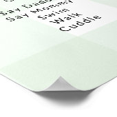 Green Gingham eerste verjaardag mijlpaal tijdlijn Poster (Hoek)