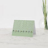 Green Gingham en Buttonnen Note Kaart (Voorkant)