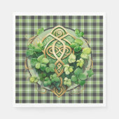 Green Gingham en Celtic Triskele Servet (Voorkant)
