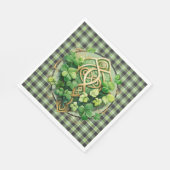 Green Gingham en Celtic Triskele Servet (Hoek)