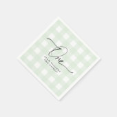 Green Gingham First Birthday Paper Napkin Servet (Hoek)