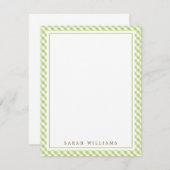 Green Gingham Flat Dank je wel Kaart (Voorkant / Achterkant)