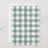 Green Gingham Floral Vintage Baby Shower Kaart (Achterkant)